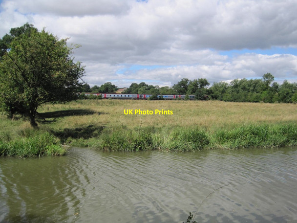 Photo 6"x4" Express Train and Oxford Canal near Low Bourton Little Bourton c2013
