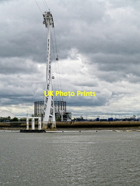 Photo 6"x4" Thames Cable Car Support Tower Greenwich\/TQ3977 c2013
