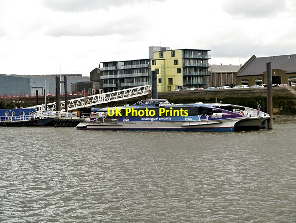 Photo 6"x4" River Thames, North Greenwich Pier Poplar\/TQ3780 c2013
