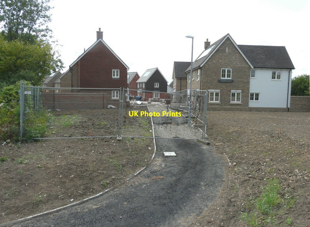 Photo 6"x4" Semi-completed path into The Hollies Pollhill c2013