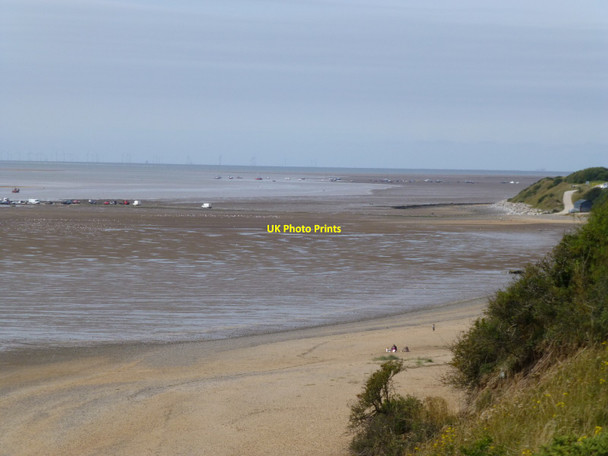 Photo 6"x4" Vehicles on causeway off Thurstaston shore Caldy c2013