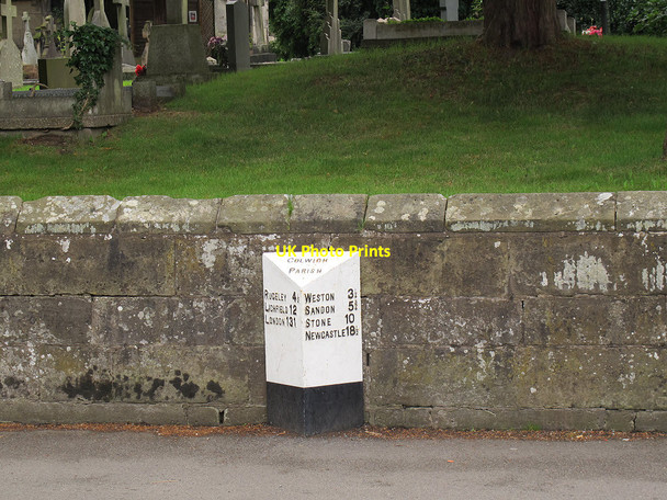 Photo 6"x4" Milestone on Main Road, Great Haywood Great Haywood c2013