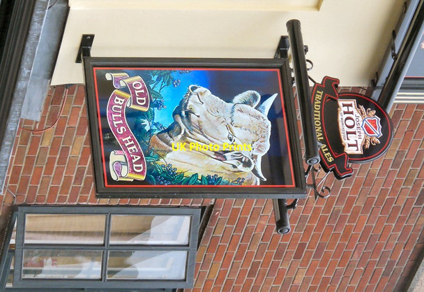 Photo 6"x4" Sign of the Old Bulls Head Eccles\/SJ7798 c2013
