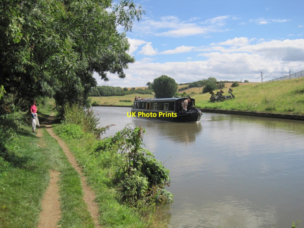 Photo 6"x4" Narrow Boat, Grand Union Canal Church Stowe c2013