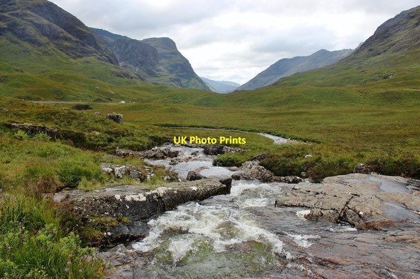 Photo 6"x4" Down Glen Coe towards the Three Sisters Loch na Fola\/NN2056 c2013