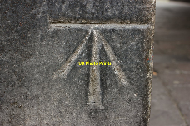 Photo 6"x4" Cut Bench Mark, Slip Inn Lane Lancaster c2013