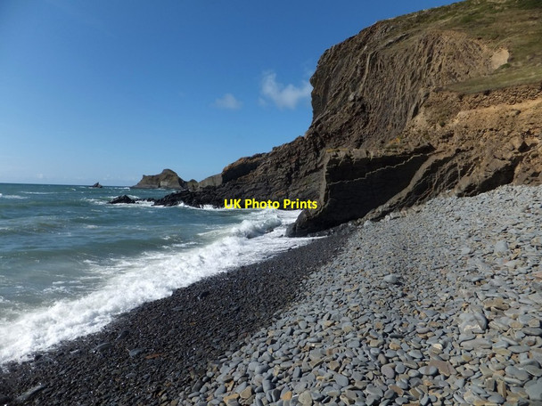 Photo 6"x4" Beach and cliffs at Blackpool Mill Blegbury c2013