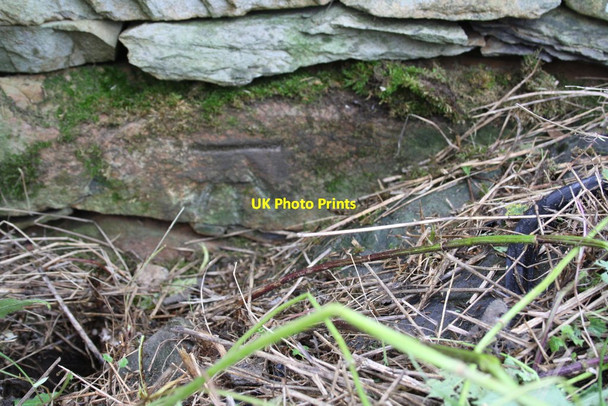 Photo 6"x4" Benchmark on wall beside B6257 north of 'Mountain View' Beck Foot\/SD6196 c2013
