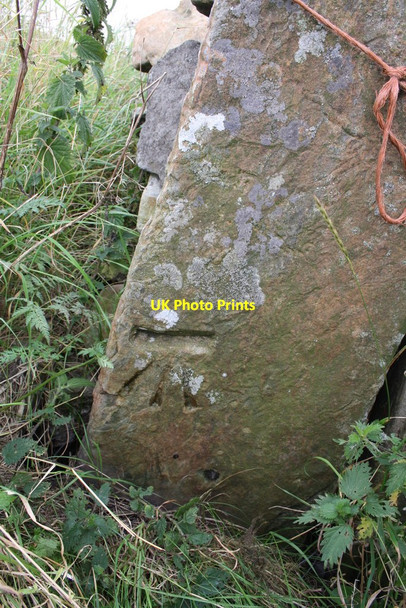 Photo 6"x4" Benchmark on leaning gatepost beside A685 Low Borrowbridge c2013