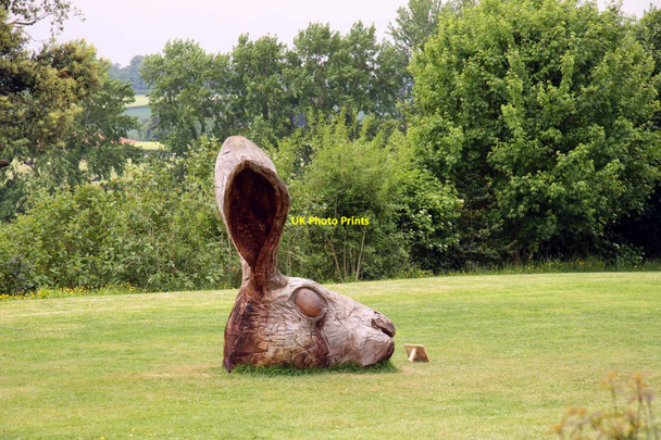 Photo 6"x4" Rabbit sculpture on the lawn Gotton c2013
