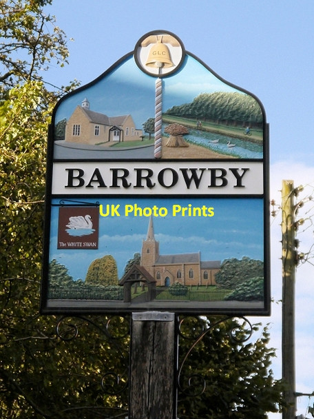 Photo 6"x4" Barrowby Village Sign Barrowby\/SK8836 c2013