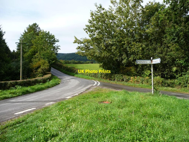 Photo 6"x4" Road junction between Coed Abergwenllan and Llwch Goetre\/SO3205 c2013