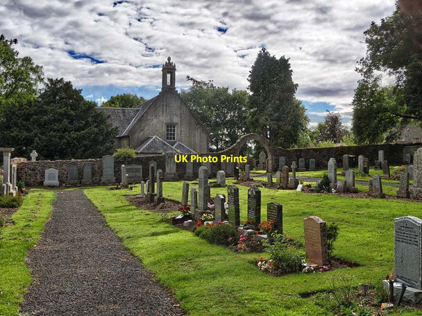Photo 6"x4" Tibbermore Graveyard and Church Tibbermore c2013