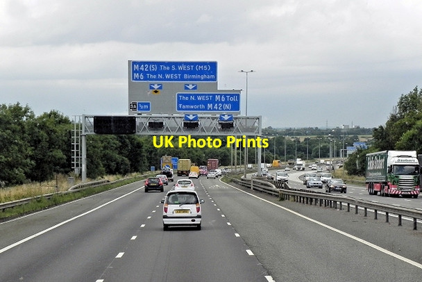 Photo 6"x4" M6 Approaching Junction 3A Maxstoke c2013