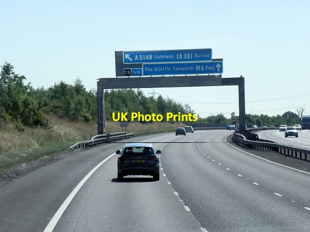 Photo 6"x4" Sign Gantry Over M6 Toll Road Wall\/SK0906 c2013