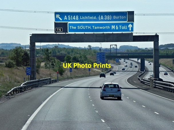 Photo 6"x4" M6 Toll Road Approaching Junction T5 Aldershawe c2013