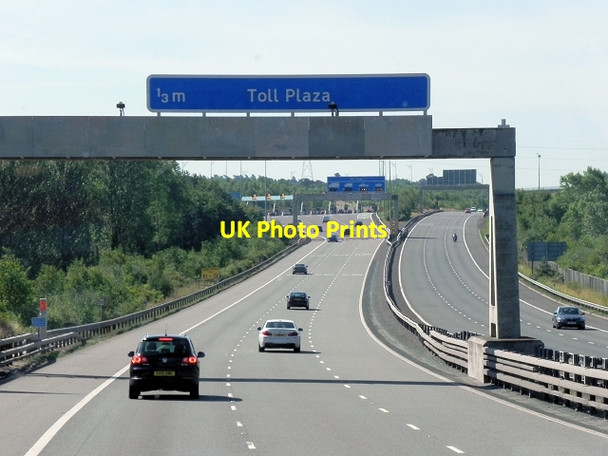 Photo 6"x4" M6 Toll Road, Approaching Main Carriageway Toll Plaza, Southbound Weeford c2013
