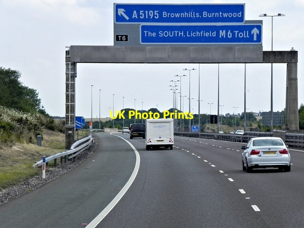 Photo 6"x4" Overhead Sign Gantry, M6 Toll Road Brownhills\/SK0405 c2013