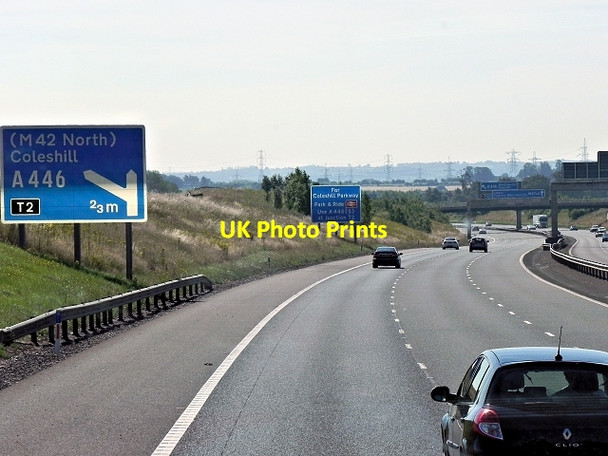 Photo 6"x4" Southbound M6 Toll Road, Between Junctions T3 and T2 Grove End\/SP1695 c2013