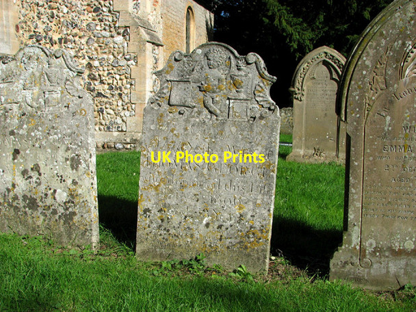 Photo 6"x4" Old headstones in St Mary's churchyard, Rockland St Mary Hellington c2013