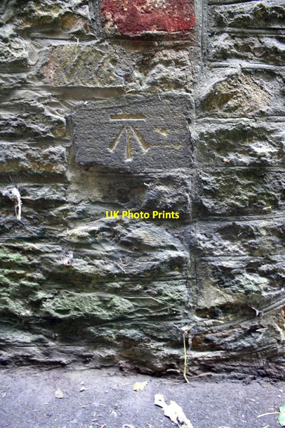Photo 6"x4" Benchmark on the Holywell face of 'The Beeches' Holywell\/ST5213 c2013