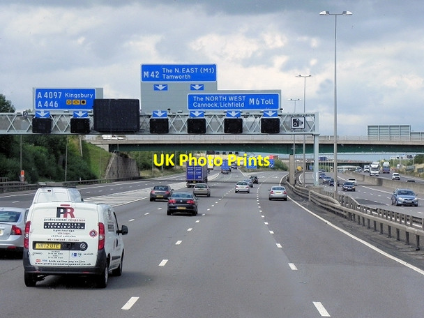 Photo 6"x4" Northbound M42\/M6 Toll Split Curdworth c2013