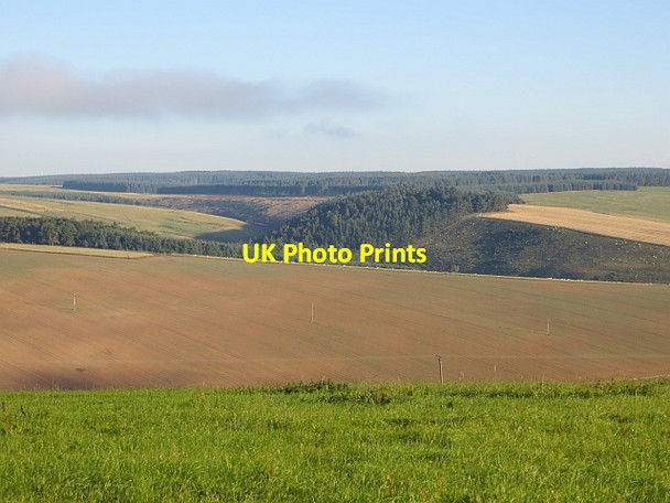 Photo 6"x4" Fields and woods above Ellemford Ellemford c2013