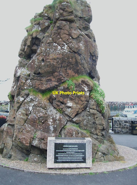 Photo 6"x4" The Marconi Memorial, Ballycastle Harbour Ballycastle\/D1140 c2013