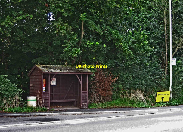 Photo 6"x4" Bus shelter and stop on the A454 road, near Wyken, Shrops Bradney\/SO7695 c2013