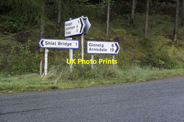 Photo 6"x4" Road junction Ratagan Shiel Bridge\/NG9318 c2013