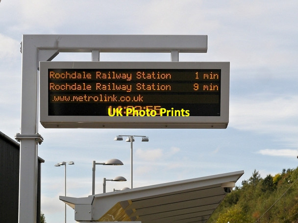 Photo 6"x4" Metrolink Information Sign, Newhey Station Milnrow c2013