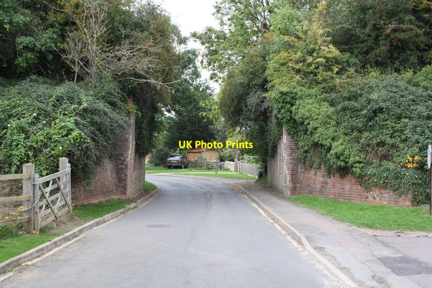 Photo 6"x4" Side walls of bridge for dismantled railway over Albury View Draycot c2013