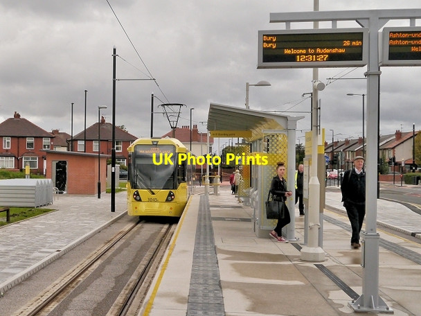 Photo 6"x4" Audenshaw Tram Stop Denton\/SJ9295 c2013