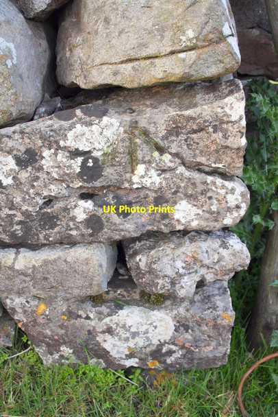Photo 6"x4" Benchmark on wall on Blea Moor Road Ribble Head\/SD7779 c2013