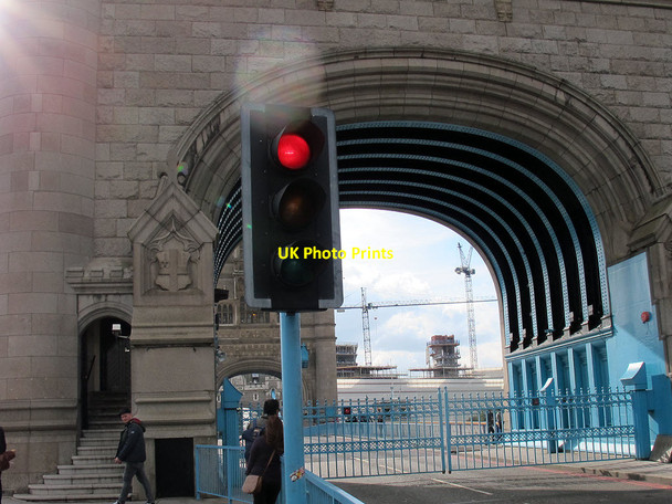 Photo 6"x4" Tower Bridge: gates closed London c2013