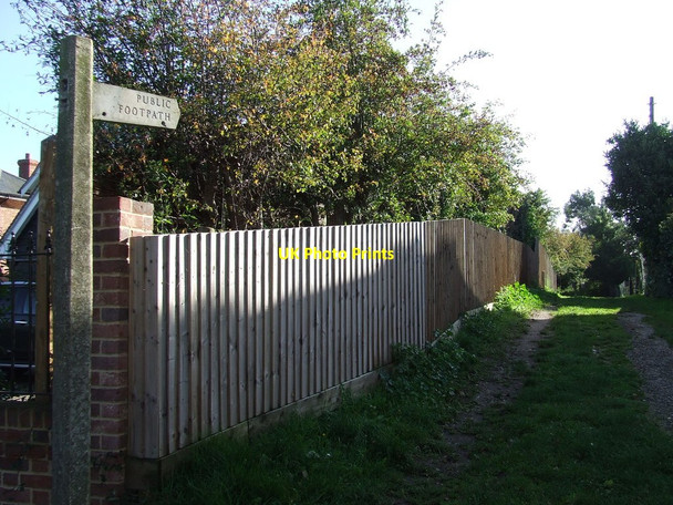 Photo 6"x4" Footpath and footpath sign Dedham c2013