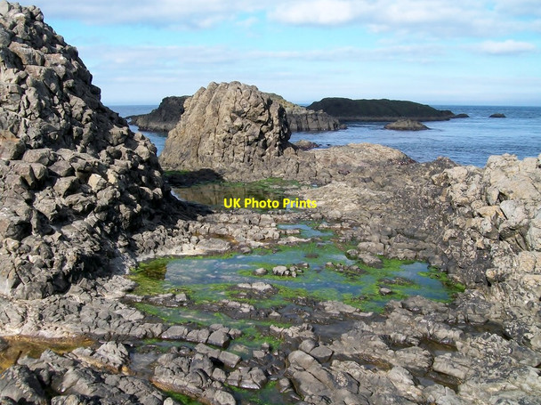 Photo 6"x4" Rock pools west of the Ballintoy Harbour entrance Ballintoy c2013