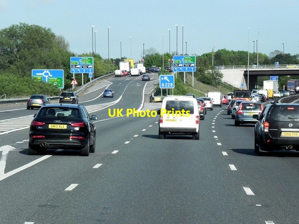 Photo 6"x4" Southbound M20, Junction 4 Birling\/TQ6860 c2013