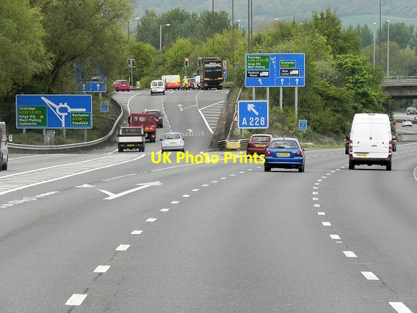 Photo 6"x4" Northbound M20 at Junction 4 Lunsford\/TQ6959 c2013