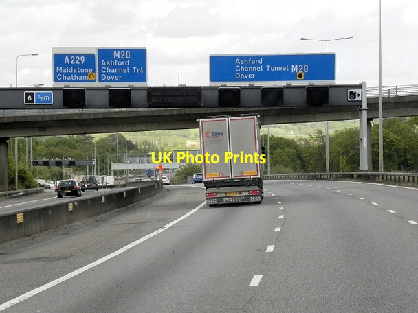 Photo 6"x4" Sign Gantry over the M20 Abbey Gate\/TQ7558 c2013