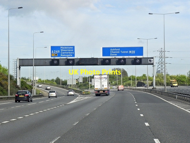 Photo 6"x4" Southbound M20, Exit at Junction 7 (Maidstone) Maidstone c2013
