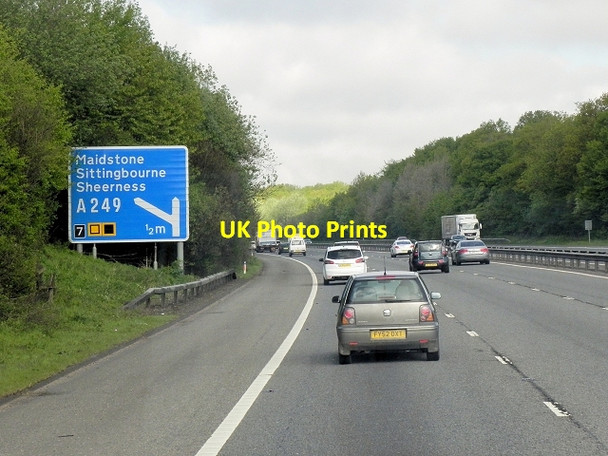 Photo 6"x4" Northbound M20, Honeyhills Wood Detling c2013