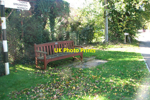 Photo 6"x4" Seat by the junction of Low, Middle and Hare Roads Great Plumstead c2013