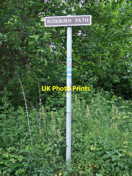Photo 6"x4" Roseburn Path sign Craigleith\/NT2374 c2013