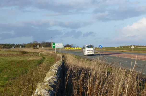 Photo 6"x4" The A1 becomes a dual carriageway North Charlton c2013