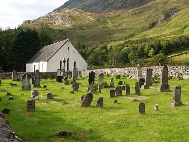 Photo 6"x4" Graveyard and kirk, Arnisdale Arnisdale c2008