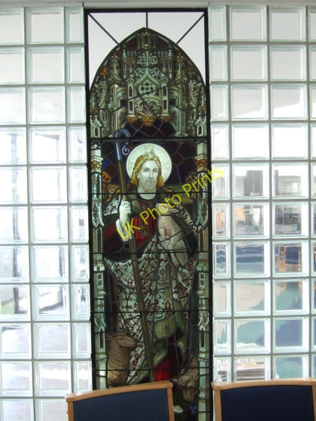 Photo 6"x4" Stained Glass window inside St Luke's Church Buckfastleigh c2009