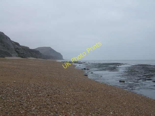 Photo 6"x4" Rocks exposed at low tide below Westhay Farm Catherston Leweston c2009