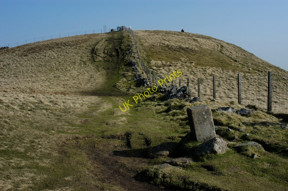 Photo 6"x4" Boundary Stone and path Allermuir Hill Dreghorn\/NT2268 c2009