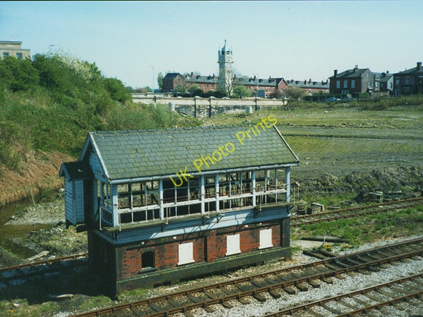 Photo 6"x4" Bury South signal box, before restoration Bury\/SD8010 c1989